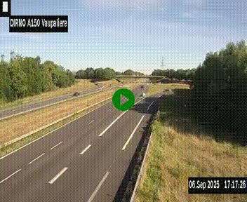 <h2>Webcam autoroute A150 à hauteur de La Vaupalière en périphérie de Rouen. Vue orientée vers Rouen</h2>