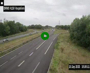 <h2>Webcam autoroute A150 à hauteur de La Vaupalière en périphérie de Rouen. Vue orientée vers Rouen</h2>