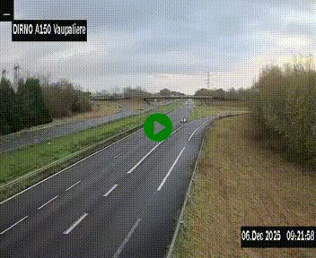 <h2>Webcam autoroute A150 à hauteur de La Vaupalière en périphérie de Rouen. Vue orientée vers Rouen</h2>