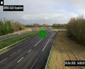 <h2>Webcam autoroute A150 à hauteur de La Vaupalière en périphérie de Rouen. Vue orientée vers Rouen</h2>