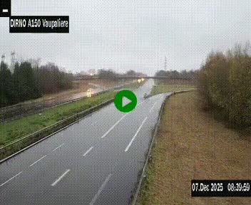 <h2>Webcam autoroute A150 à hauteur de La Vaupalière en périphérie de Rouen. Vue orientée vers Rouen</h2>