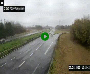 <h2>Webcam autoroute A150 à hauteur de La Vaupalière en périphérie de Rouen. Vue orientée vers Rouen</h2>