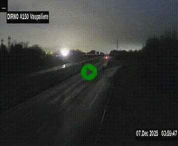 <h2>Webcam autoroute A150 à hauteur de La Vaupalière en périphérie de Rouen. Vue orientée vers Rouen</h2>