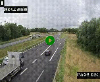 Webcam autoroute A150 à hauteur de La Vaupalière en périphérie de Rouen. Vue orientée vers Rouen