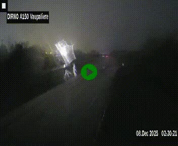 <h2>Webcam autoroute A150 à hauteur de La Vaupalière en périphérie de Rouen. Vue orientée vers Rouen</h2>