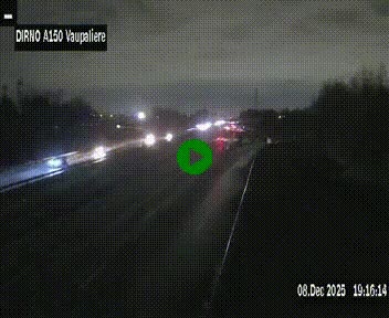 <h2>Webcam autoroute A150 à hauteur de La Vaupalière en périphérie de Rouen. Vue orientée vers Rouen</h2>
