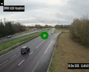 <h2>Webcam autoroute A150 à hauteur de La Vaupalière en périphérie de Rouen. Vue orientée vers Rouen</h2>