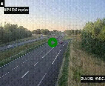 <h2>Webcam autoroute A150 à hauteur de La Vaupalière en périphérie de Rouen. Vue orientée vers Rouen</h2>