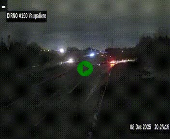 <h2>Webcam autoroute A150 à hauteur de La Vaupalière en périphérie de Rouen. Vue orientée vers Rouen</h2>