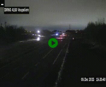 <h2>Webcam autoroute A150 à hauteur de La Vaupalière en périphérie de Rouen. Vue orientée vers Rouen</h2>