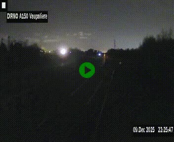 <h2>Webcam autoroute A150 à hauteur de La Vaupalière en périphérie de Rouen. Vue orientée vers Rouen</h2>