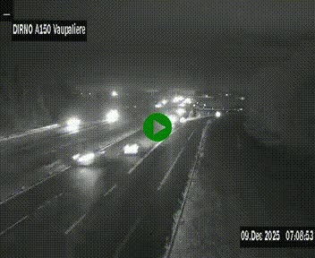 <h2>Webcam autoroute A150 à hauteur de La Vaupalière en périphérie de Rouen. Vue orientée vers Rouen</h2>