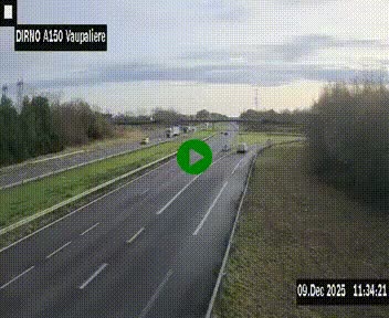 <h2>Webcam autoroute A150 à hauteur de La Vaupalière en périphérie de Rouen. Vue orientée vers Rouen</h2>