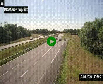Webcam autoroute A150 à hauteur de La Vaupalière en périphérie de Rouen. Vue orientée vers Rouen