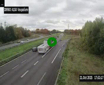 <h2>Webcam autoroute A150 à hauteur de La Vaupalière en périphérie de Rouen. Vue orientée vers Rouen</h2>