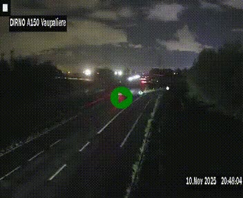 <h2>Webcam autoroute A150 à hauteur de La Vaupalière en périphérie de Rouen. Vue orientée vers Rouen</h2>