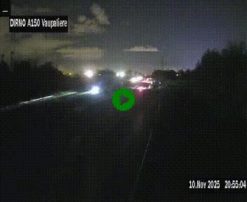 <h2>Webcam autoroute A150 à hauteur de La Vaupalière en périphérie de Rouen. Vue orientée vers Rouen</h2>