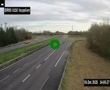 <h2>Webcam autoroute A150 à hauteur de La Vaupalière en périphérie de Rouen. Vue orientée vers Rouen</h2>
