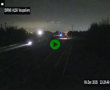 <h2>Webcam autoroute A150 à hauteur de La Vaupalière en périphérie de Rouen. Vue orientée vers Rouen</h2>