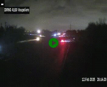 <h2>Webcam autoroute A150 à hauteur de La Vaupalière en périphérie de Rouen. Vue orientée vers Rouen</h2>