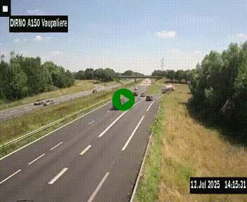 <h2>Webcam autoroute A150 à hauteur de La Vaupalière en périphérie de Rouen. Vue orientée vers Rouen</h2>