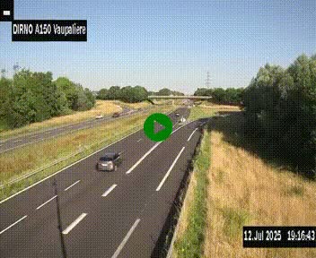 <h2>Webcam autoroute A150 à hauteur de La Vaupalière en périphérie de Rouen. Vue orientée vers Rouen</h2>