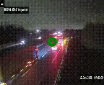 <h2>Webcam autoroute A150 à hauteur de La Vaupalière en périphérie de Rouen. Vue orientée vers Rouen</h2>