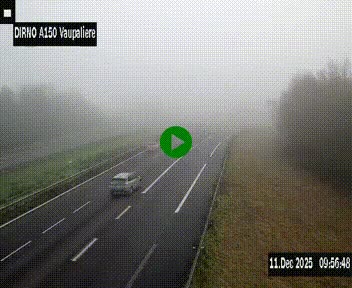 <h2>Webcam autoroute A150 à hauteur de La Vaupalière en périphérie de Rouen. Vue orientée vers Rouen</h2>