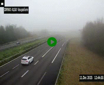 <h2>Webcam autoroute A150 à hauteur de La Vaupalière en périphérie de Rouen. Vue orientée vers Rouen</h2>