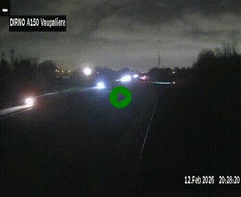<h2>Webcam autoroute A150 à hauteur de La Vaupalière en périphérie de Rouen. Vue orientée vers Rouen</h2>