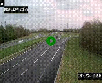 <h2>Webcam autoroute A150 à hauteur de La Vaupalière en périphérie de Rouen. Vue orientée vers Rouen</h2>