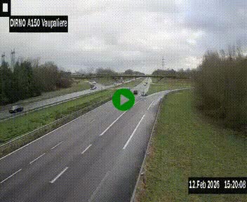 <h2>Webcam autoroute A150 à hauteur de La Vaupalière en périphérie de Rouen. Vue orientée vers Rouen</h2>