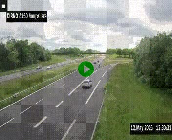 <h2>Webcam autoroute A150 à hauteur de La Vaupalière en périphérie de Rouen. Vue orientée vers Rouen</h2>