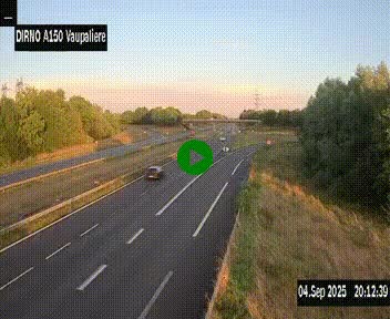 <h2>Webcam autoroute A150 à hauteur de La Vaupalière en périphérie de Rouen. Vue orientée vers Rouen</h2>