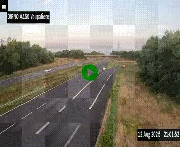 <h2>Webcam autoroute A150 à hauteur de La Vaupalière en périphérie de Rouen. Vue orientée vers Rouen</h2>