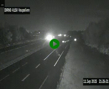 <h2>Webcam autoroute A150 à hauteur de La Vaupalière en périphérie de Rouen. Vue orientée vers Rouen</h2>