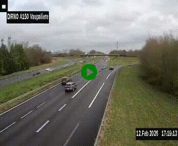 <h2>Webcam autoroute A150 à hauteur de La Vaupalière en périphérie de Rouen. Vue orientée vers Rouen</h2>