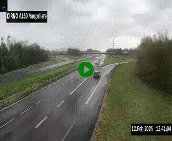 <h2>Webcam autoroute A150 à hauteur de La Vaupalière en périphérie de Rouen. Vue orientée vers Rouen</h2>