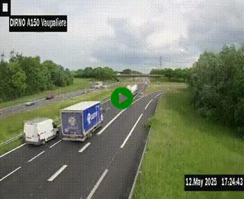 <h2>Webcam autoroute A150 à hauteur de La Vaupalière en périphérie de Rouen. Vue orientée vers Rouen</h2>