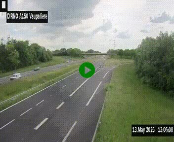 <h2>Webcam autoroute A150 à hauteur de La Vaupalière en périphérie de Rouen. Vue orientée vers Rouen</h2>