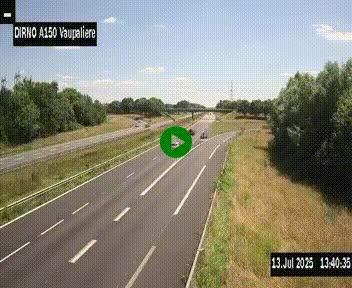 <h2>Webcam autoroute A150 à hauteur de La Vaupalière en périphérie de Rouen. Vue orientée vers Rouen</h2>