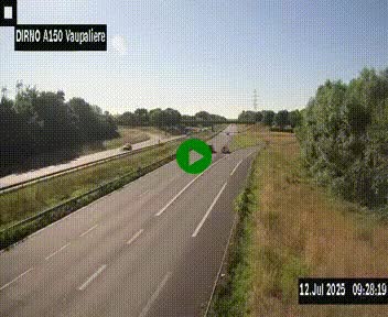 <h2>Webcam autoroute A150 à hauteur de La Vaupalière en périphérie de Rouen. Vue orientée vers Rouen</h2>