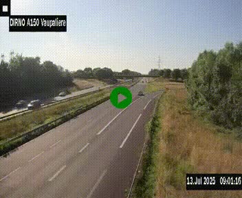 <h2>Webcam autoroute A150 à hauteur de La Vaupalière en périphérie de Rouen. Vue orientée vers Rouen</h2>