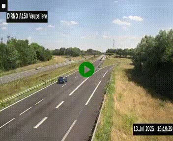 <h2>Webcam autoroute A150 à hauteur de La Vaupalière en périphérie de Rouen. Vue orientée vers Rouen</h2>