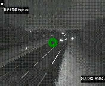 <h2>Webcam autoroute A150 à hauteur de La Vaupalière en périphérie de Rouen. Vue orientée vers Rouen</h2>