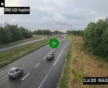 <h2>Webcam autoroute A150 à hauteur de La Vaupalière en périphérie de Rouen. Vue orientée vers Rouen</h2>