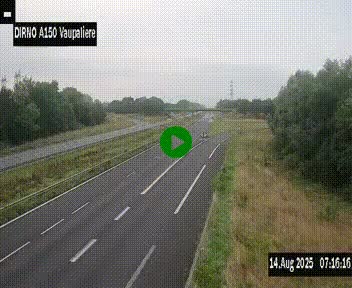 Webcam autoroute A150 à hauteur de La Vaupalière en périphérie de Rouen. Vue orientée vers Rouen