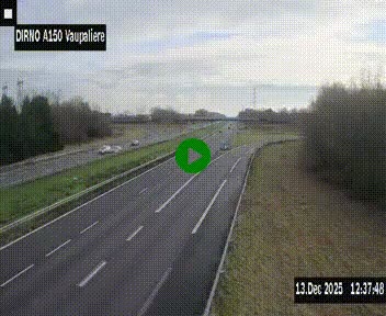 <h2>Webcam autoroute A150 à hauteur de La Vaupalière en périphérie de Rouen. Vue orientée vers Rouen</h2>