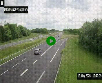 <h2>Webcam autoroute A150 à hauteur de La Vaupalière en périphérie de Rouen. Vue orientée vers Rouen</h2>