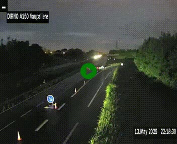 <h2>Webcam autoroute A150 à hauteur de La Vaupalière en périphérie de Rouen. Vue orientée vers Rouen</h2>